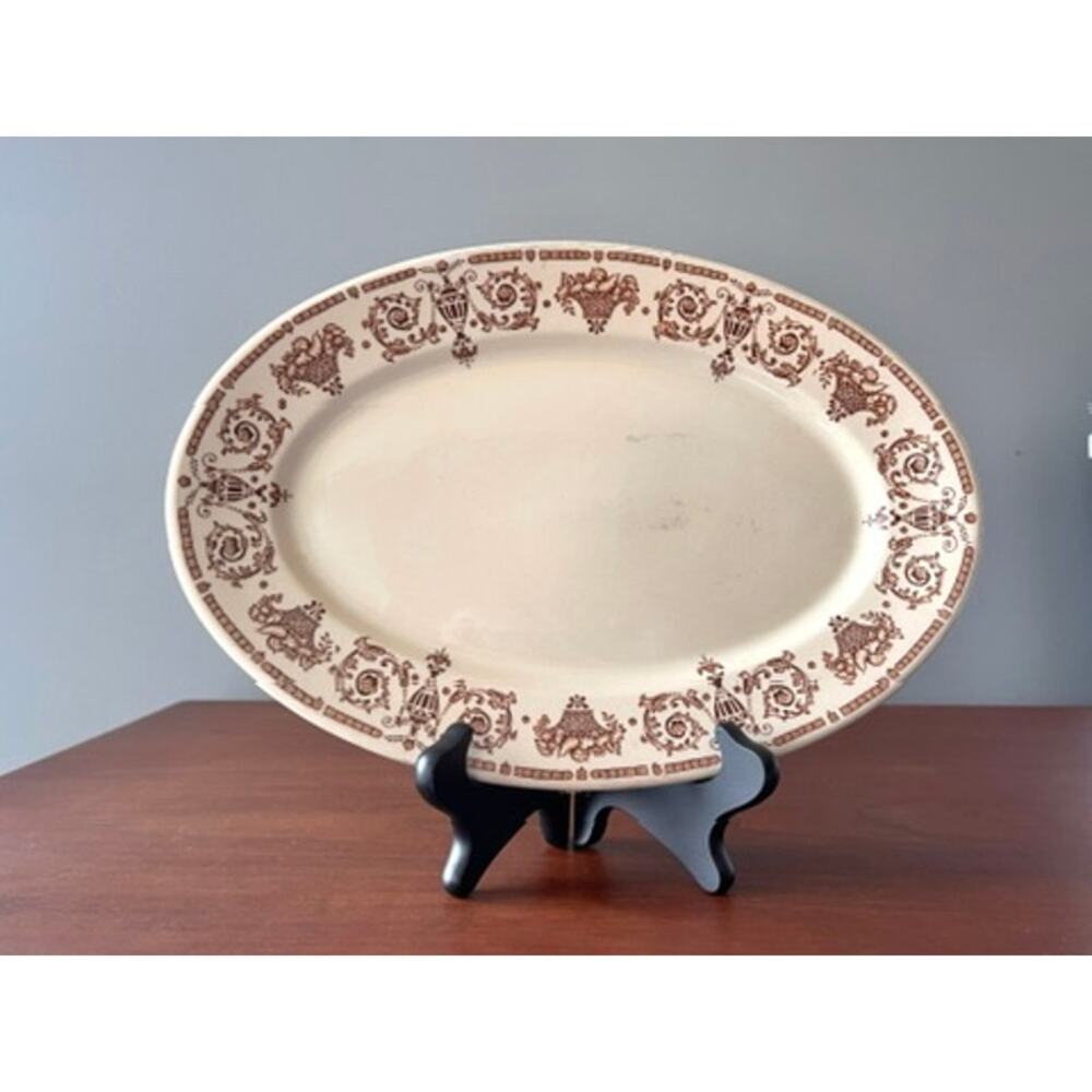 Syracuse China Adobe Ware - Urn and Fruit Pattern - 13 inch Platter - 1931